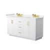 Custom image for White with Brushed Gold Trim / Carrara Cultured Marble / No Mirror