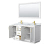 Custom image for White with Brushed Gold Trim / White Carrara Marble / 58