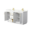 Custom image for White with Brushed Gold Trim / Giotto Quartz / No Mirror
