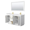 Custom image for White with Brushed Gold Trim / White Cultured Marble / 58
