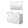 Custom image for White with Brushed Gold Trim / White Cultured Marble / 58