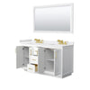 Custom image for White with Brushed Gold Trim / White Cultured Marble / 58