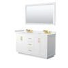 Custom image for White with Brushed Gold Trim / White Cultured Marble / 58