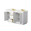 Custom image for White with Brushed Gold Trim / White Quartz / No Mirror