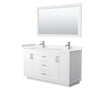 Custom image for White with Brushed Nickel Trim / Carrara Cultured Marble / 58