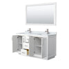 Custom image for White with Brushed Nickel Trim / White Carrara Marble / 58