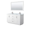 Custom image for White with Brushed Nickel Trim / White Carrara Marble / 58