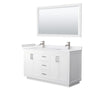 Custom image for White with Brushed Nickel Trim / White Cultured Marble / 58