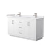 Custom image for White with Brushed Nickel Trim / White Cultured Marble / No Mirror