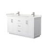 Custom image for White with Brushed Nickel Trim / White Quartz / No Mirror