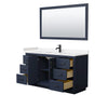 Custom image for Dark Blue with Matte Black Trim / Carrara Cultured Marble / 58