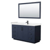 Custom image for Dark Blue with Matte Black Trim / Carrara Cultured Marble / 58