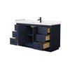 Custom image for Dark Blue with Matte Black Trim / Carrara Cultured Marble / No Mirror