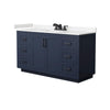 Custom image for Dark Blue with Matte Black Trim / Carrara Cultured Marble / No Mirror