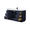 Custom image for Dark Blue with Matte Black Trim / White Cultured Marble / No Mirror