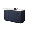 Custom image for Dark Blue with Matte Black Trim / White Quartz / No Mirror