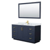 Custom image for Dark Blue with Brushed Gold Trim / White Carrara Marble / 58
