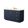 Custom image for Dark Blue with Brushed Gold Trim / Giotto Quartz / No Mirror