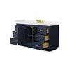 Custom image for Dark Blue with Brushed Gold Trim / White Cultured Marble / No Mirror