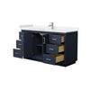 Custom image for Dark Blue with Brushed Nickel Trim / Carrara Cultured Marble / No Mirror