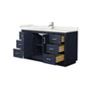 Custom image for Dark Blue with Brushed Nickel Trim / White Quartz / No Mirror