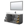 Custom image for Dark Gray with Matte Black Trim / Carrara Cultured Marble / 58