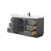 Custom image for Dark Gray with Matte Black Trim / Carrara Cultured Marble / No Mirror
