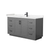 Custom image for Dark Gray with Matte Black Trim / Carrara Cultured Marble / No Mirror