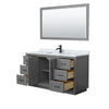 Custom image for Dark Gray with Matte Black Trim / White Carrara Marble / 58