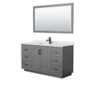 Custom image for Dark Gray with Matte Black Trim / White Carrara Marble / 58
