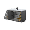 Custom image for Dark Gray with Matte Black Trim / White Carrara Marble / No Mirror