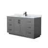 Custom image for Dark Gray with Matte Black Trim / White Carrara Marble / No Mirror