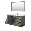 Custom image for Dark Gray with Matte Black Trim / White Cultured Marble / 58
