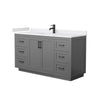 Custom image for Dark Gray with Matte Black Trim / White Cultured Marble / No Mirror