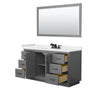 Custom image for Dark Gray with Matte Black Trim / White Cultured Marble / 58
