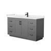 Custom image for Dark Gray with Matte Black Trim / White Quartz / No Mirror