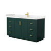 Custom image for Green with Brushed Gold Trim / Carrara Cultured Marble / No Mirror