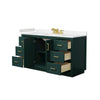 Custom image for Green with Brushed Gold Trim / Carrara Cultured Marble / No Mirror