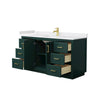 Custom image for Green with Brushed Gold Trim / White Cultured Marble / No Mirror