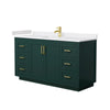 Custom image for Green with Brushed Gold Trim / White Cultured Marble / No Mirror