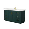 Custom image for Green with Brushed Gold Trim / White Quartz / No Mirror