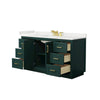 Custom image for Green with Brushed Gold Trim / White Quartz / No Mirror