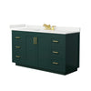 Custom image for Green with Brushed Gold Trim / White Quartz / No Mirror