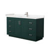 Custom image for Green with Brushed Nickel Trim / Carrara Cultured Marble / No Mirror
