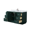 Custom image for Green with Brushed Nickel Trim / White Carrara Marble / No Mirror