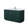 Custom image for Green with Brushed Nickel Trim / White Carrara Marble / No Mirror