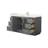 Custom image for Dark Gray with Brushed Gold Trim / Carrara Cultured Marble / No Mirror