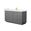 Custom image for Dark Gray with Brushed Gold Trim / Carrara Cultured Marble / No Mirror