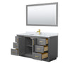 Custom image for Dark Gray with Brushed Gold Trim / White Carrara Marble / 58