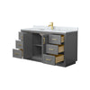 Custom image for Dark Gray with Brushed Gold Trim / White Carrara Marble / No Mirror